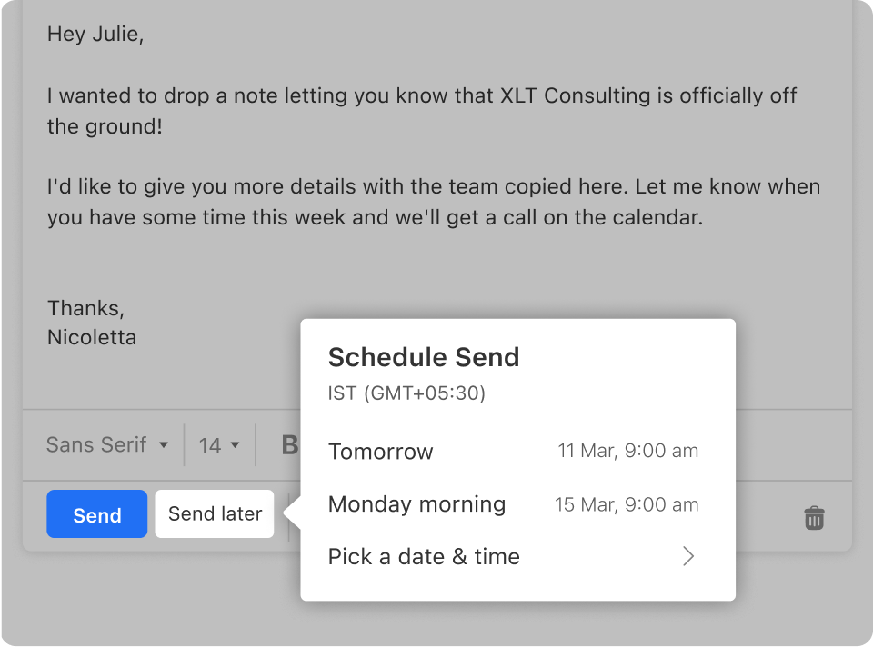 Agendamento de email
